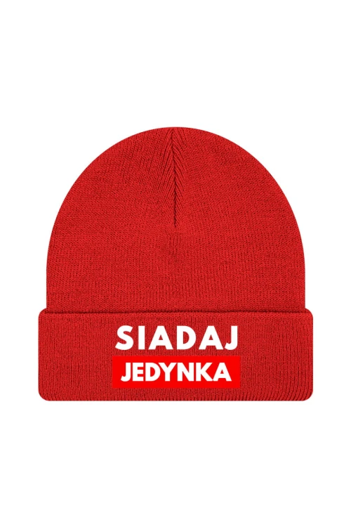 Czapka zimowa Siadaj jedynka - czerwona