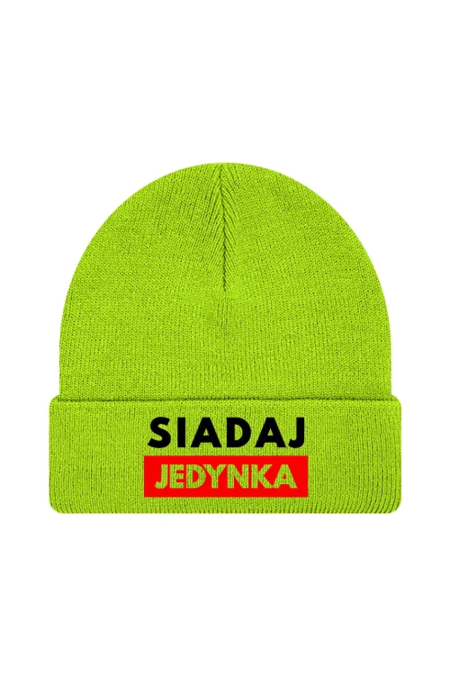 Czapka zimowa Siadaj jedynka - limonka