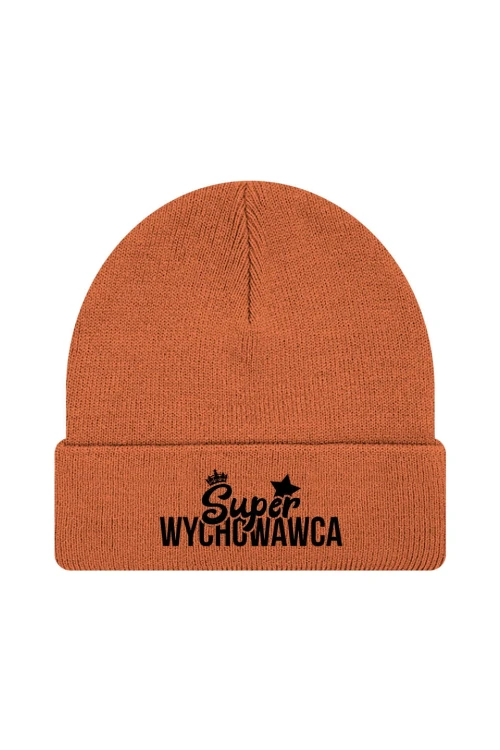 Czapka zimowa Super wychowawca - pomarańczowa