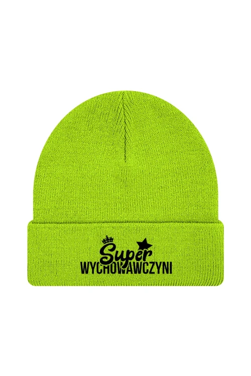 Czapka zimowa Super wychowawczyni - limonka
