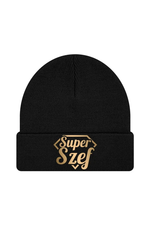 Czapka zimowa Super szef - czarna