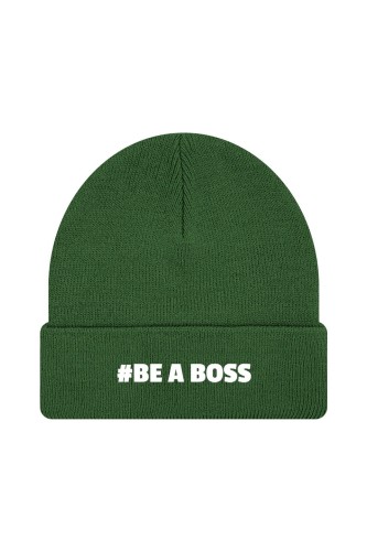 Czapka zimowa Be a boss - ciemnozielona