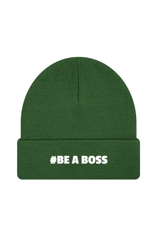 Czapka zimowa Be a boss - ciemnozielona
