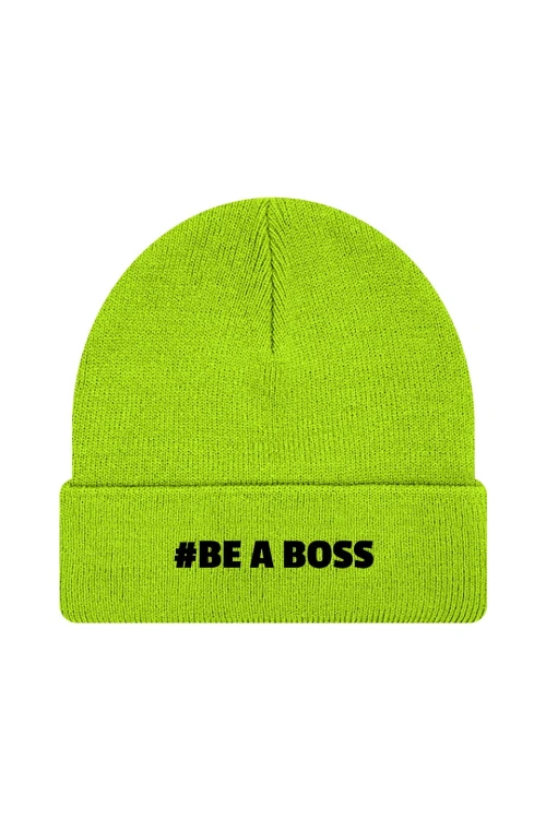 Czapka zimowa Be a boss - limonka