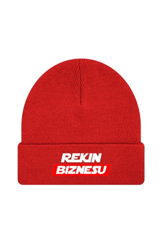 Czapka zimowa Rekin biznesu - czerwona