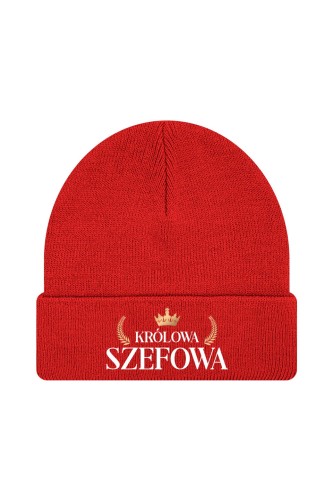 Czapka zimowa Królowa Szefowa - czerwona