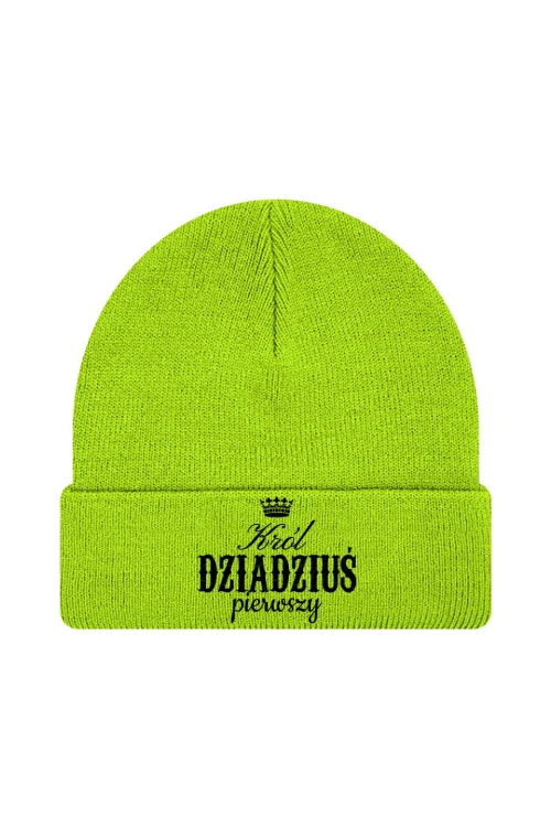Czapka zimowa Król dziadziuś pierwszy - limonka