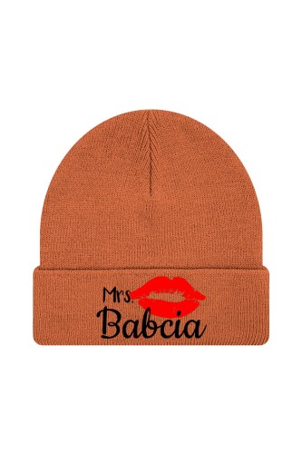 Czapka zimowa Mrs babcia - pomarańczowa
