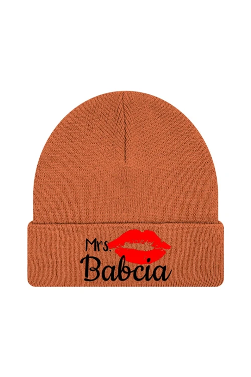 Czapka zimowa Mrs babcia - pomarańczowa