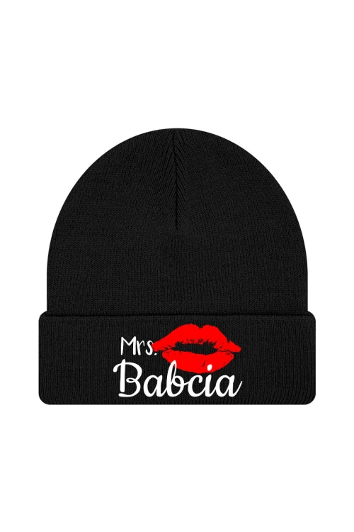 Czapka zimowa Mrs babcia - czarna