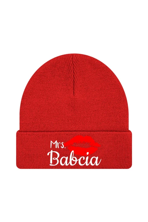 Czapka zimowa Mrs babcia - czerwona
