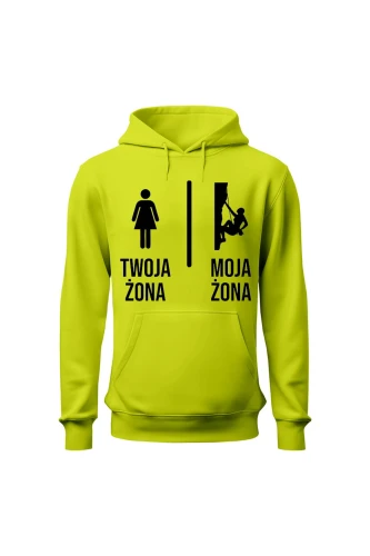 Bluza męska z kapturem Twoja żona vs Moja żona wspinaczka