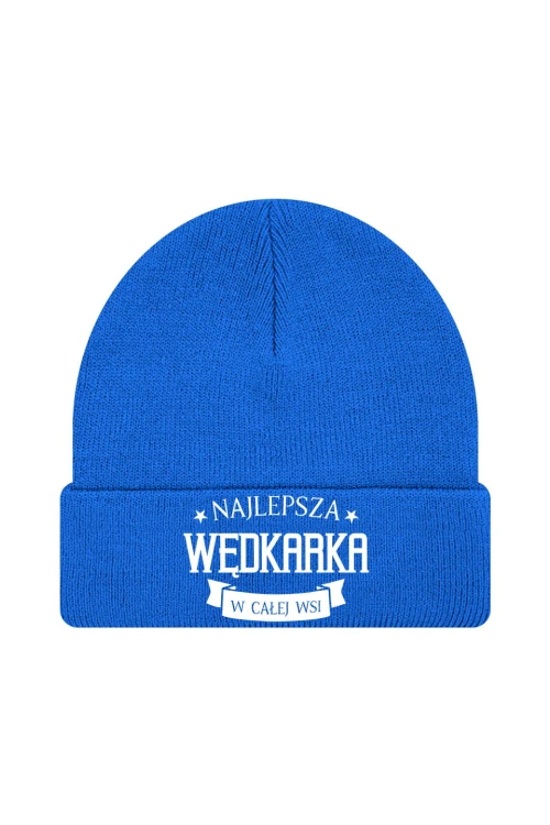 Czapka zimowa Najlepsza Wędkarka w Całej Wsi - niebieska