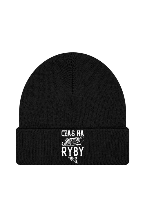 Czapka zimowa Czas na ryby - czarna