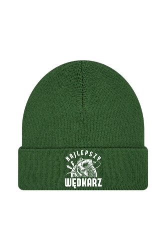 Czapka zimowa Najlepszy wędkarz - ciemnozielona