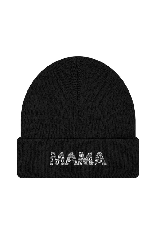 Czapka zimowa Napis mama - czarna