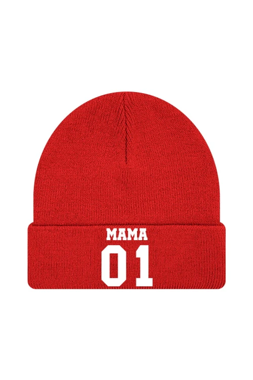 Czapka zimowa Mama 01 - czerwona