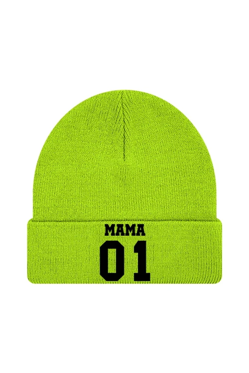 Czapka zimowa Mama 01 - limonka