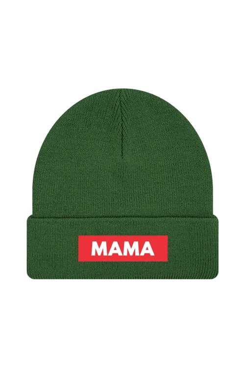 Czapka zimowa Mama - ciemnozielona