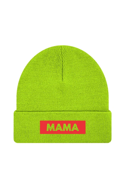 Czapka zimowa Mama - limonka
