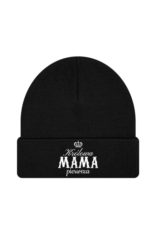 Czapka zimowa Królowa mama pierwsza - czarna