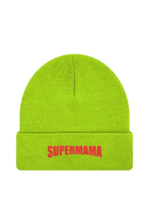 Czapka zimowa Supermama - limonka