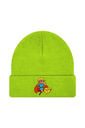 Czapka zimowa Super mom - limonka