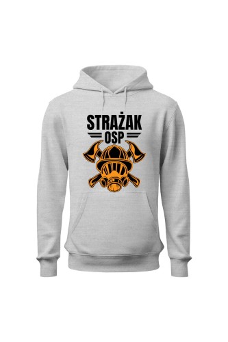 Bluza męska z kapturem Strażak OSP - szara