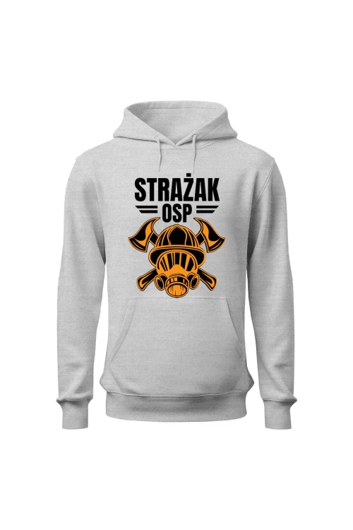 Bluza męska z kapturem Strażak OSP - szara