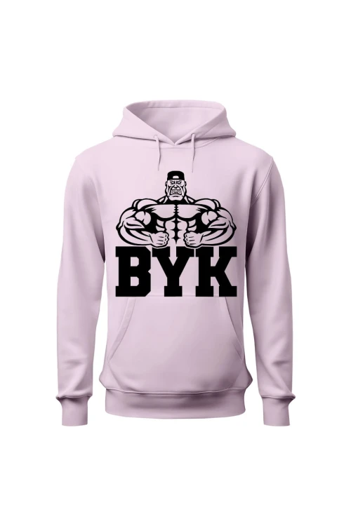 Bluza damska z kapturem Byk - różowa