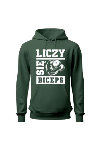 Bluza damska z kapturem Liczy się biceps - zielona