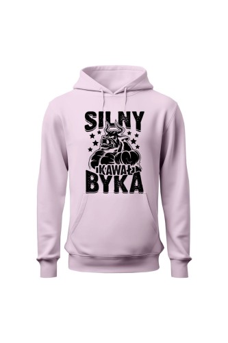 Bluza damska z kapturem Silny Kawał Byka - różowa