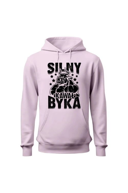 Bluza damska z kapturem Silny Kawał Byka - różowa