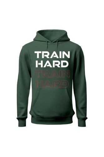 Bluza damska z kapturem Train Hard - zielona