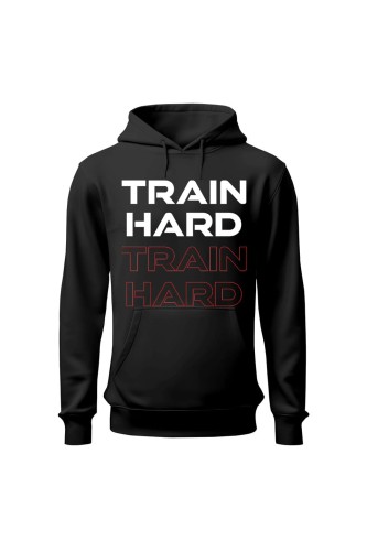 Bluza damska z kapturem Train Hard - czarna