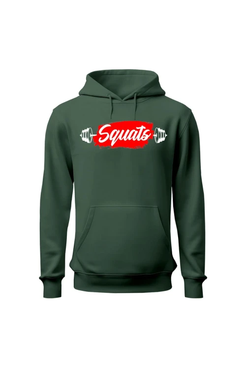 Bluza damska z kapturem Squats - zielona