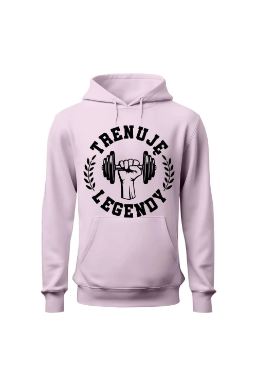 Bluza damska z kapturem Trenuję legendy - różowa