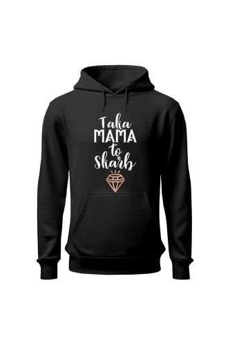 Bluza damska z kapturem Taka mama to skarb - czarna