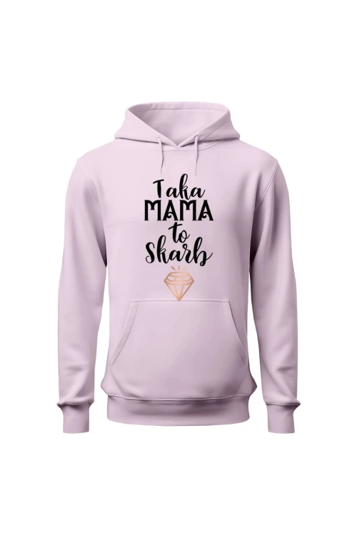 Bluza damska z kapturem Taka mama to skarb - różowa