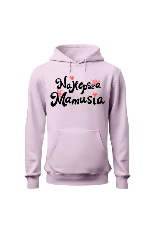 Bluza damska z kapturem Najlepsza mamusia - różowa