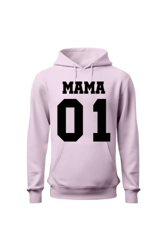 Bluza damska z kapturem Mama 01 - różowa