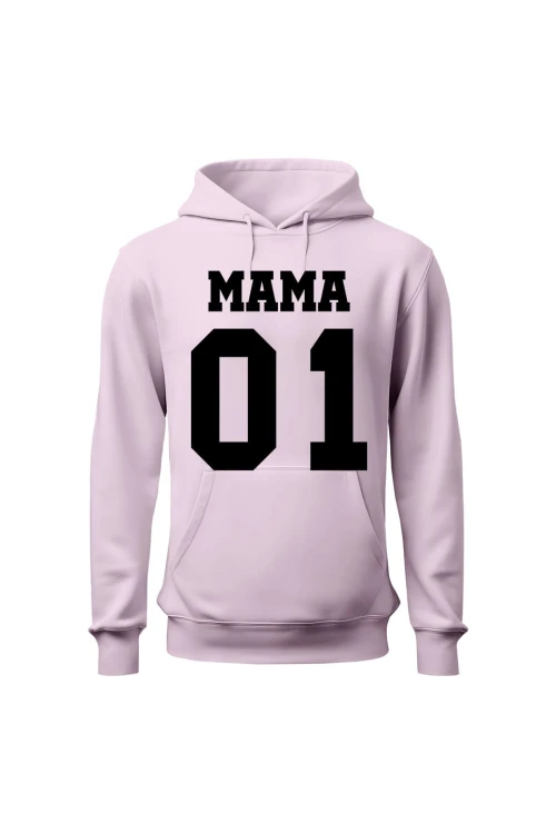 Bluza damska z kapturem Mama 01 - różowa