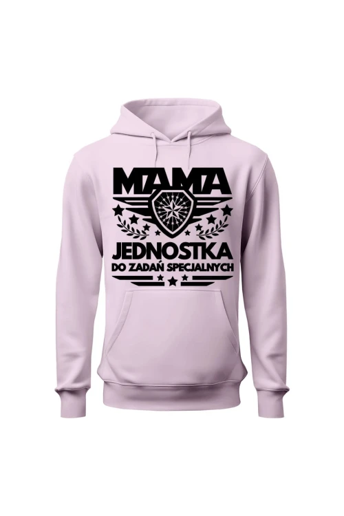 Bluza damska z kapturem Mama jednostka do zadań specjalnych - różowa