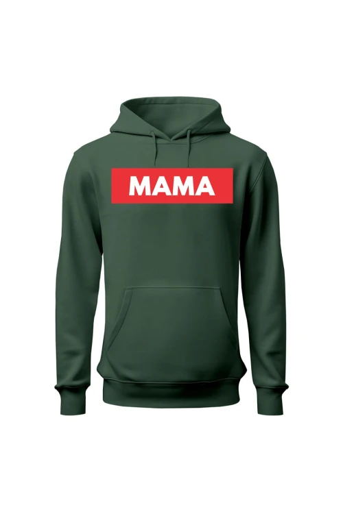 Bluza damska z kapturem Mama - zielona