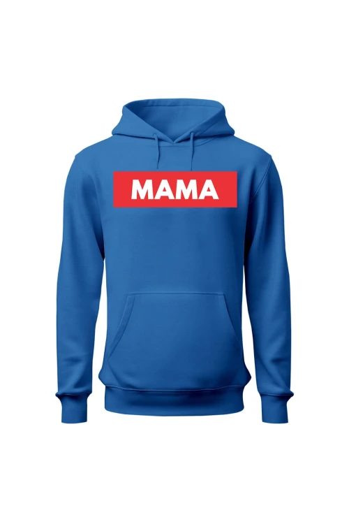 Bluza damska z kapturem Mama - niebieska