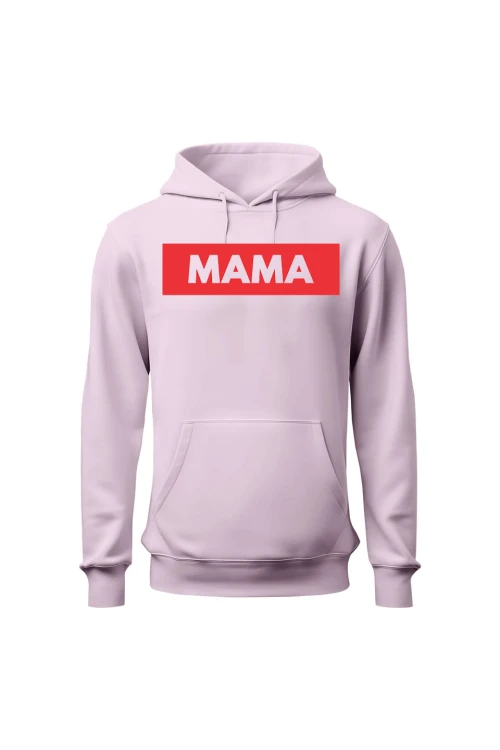 Bluza damska z kapturem Mama - różowa