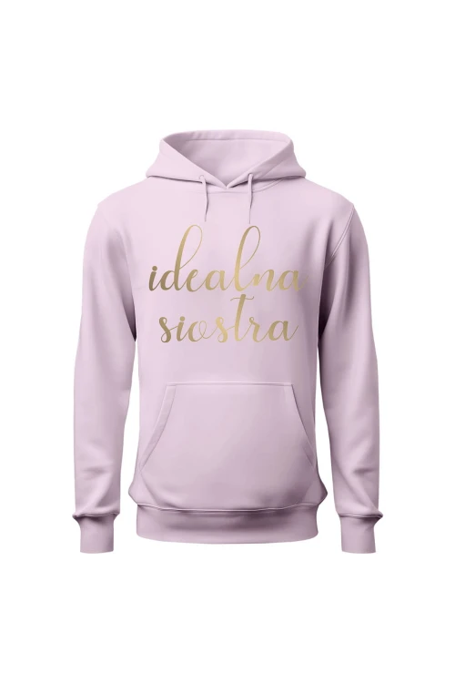 Bluza damska z kapturem Idealna siostra - różowa