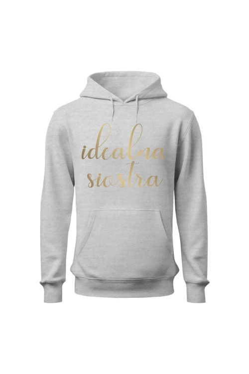 Bluza damska z kapturem Idealna siostra - szara
