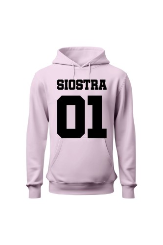 Bluza damska z kapturem Siostra 01 - różowa