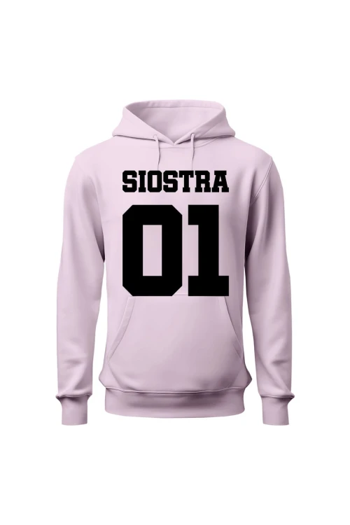Bluza damska z kapturem Siostra 01 - różowa